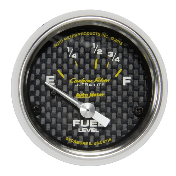 2-1/16" FUEL LEVEL, 16-158 Ω, CARBON FIBER